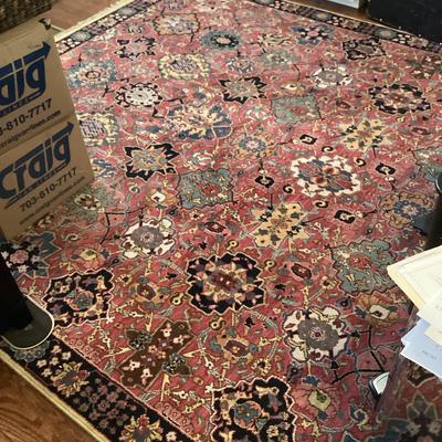 Red & Black Hand Knotted Area Rug