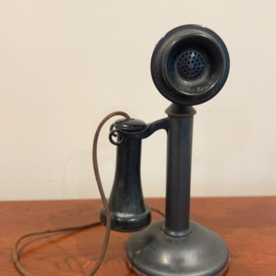 Antique Black Western Electric Non-Dial Candlestick Telephone