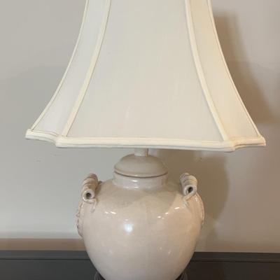 Chiese Ivory-Tone Glazed Ceramic Table Lamp