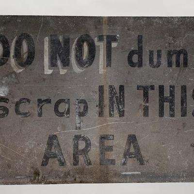 Vtg. aluminum sign 12x18”
