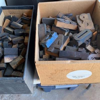 Antique wooden printing blocks