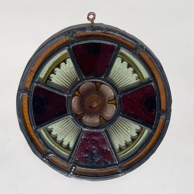 Part of a leaded church window  8 1/2” diam.