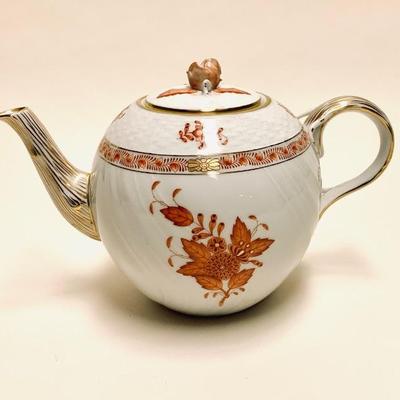Herend Chinese Bouquet Rust tea pot