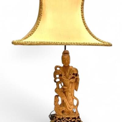 Chinese Guanyin figural table lamp 