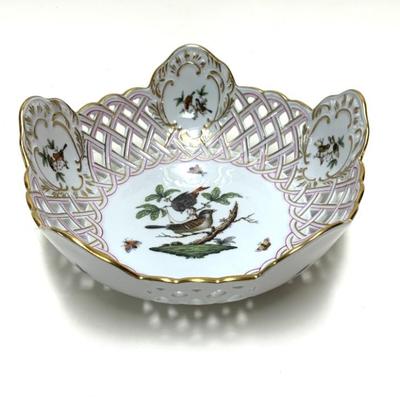Herend 8 1/2” reticulated bowl