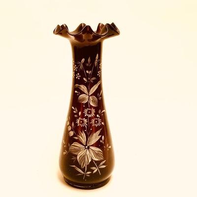 Antique blown amethyst glass vase