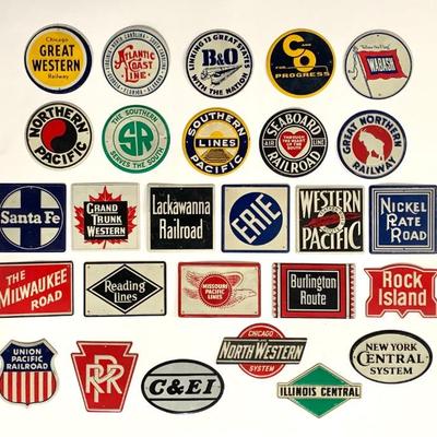 Collection of 1950’s Post Cereal tin railroad logos