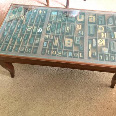 Coffee table made from antique type drawer and wood type