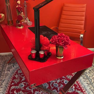 A&X Italia Red Embossed Desk