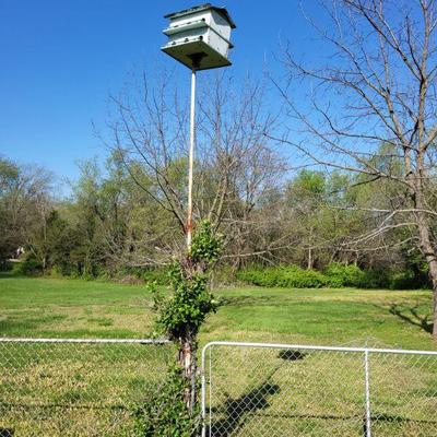 Purple martin birdhouse.