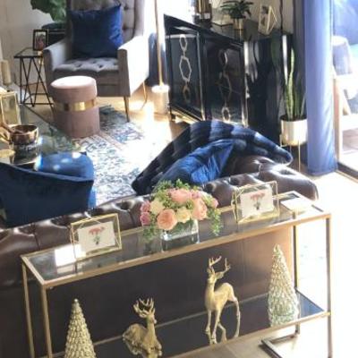 Living Room Decor & Furniture Gold glass console table