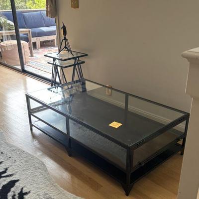"Shadow-box coffee table. Overall:
54""w x 30""d x 16""h."
