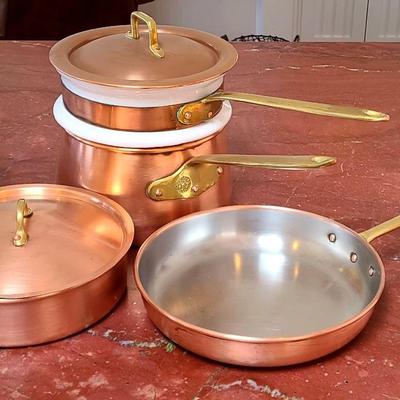 Lot Of Vintage Corpal Copper Cookingware 