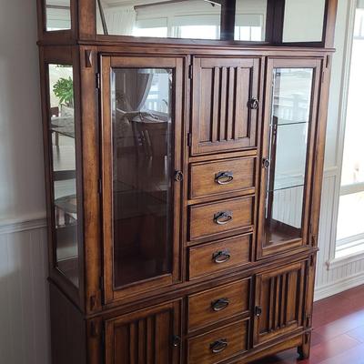 Honey & Molasses Tone Kathy Ireland Home Collection Lighted China Cabinet
