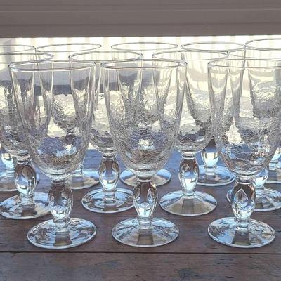 Chunky Crackle Water Goblets - Set Of 12