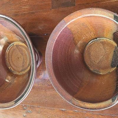 Fabrile Studios Decorative Pottery Collection Pair of Brown Bowls