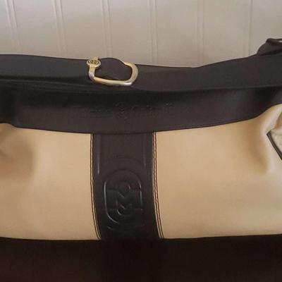 Marino Orlandi Tan And Black Leather Handbag