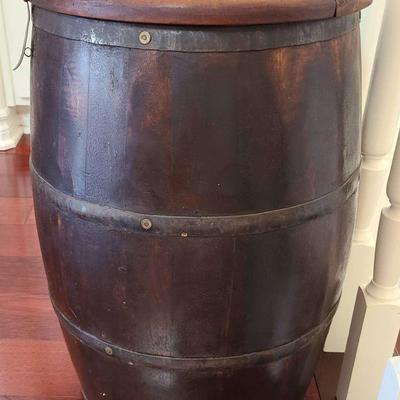 Barrell Shaped Side Table With Storage