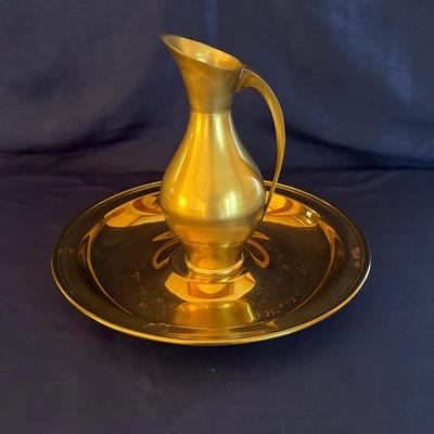 Lot 401: Antique Gold Plated Ewer And Basin Set