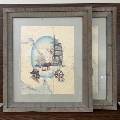 Lot 310: 2 Large Nautical Themed Prints