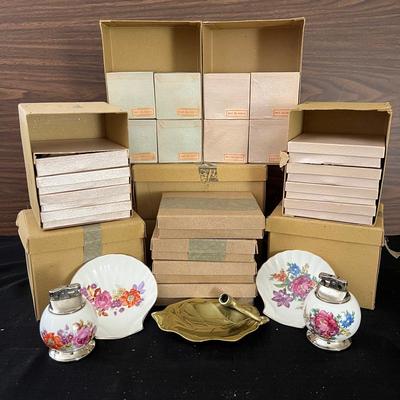Lot 303: Vintage Dead Stock Japanese Smoking Lighters And Catch All Dishes