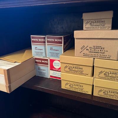 Lot 502: Boxes Of Glassine Ungummed Flap Envelopes