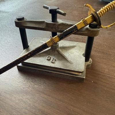 Lot 507: Miniature Book Press And Letter Opener