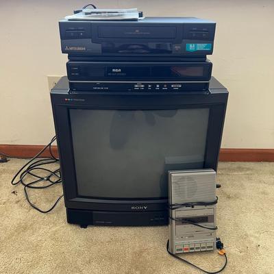 Lot 320: Vintage TV, VCRs, And Tape Recorder
