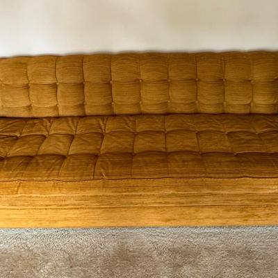 Lot 406: Vintage Gold Sofa With Wheels 