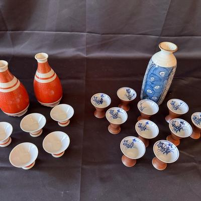Lot 219:  Japanese Saki Sets