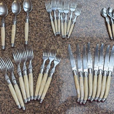 LAGUIOLE France ANTIQUE WHITE Jean Dubost Stainless Flatware