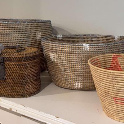 Vintage/Antique Chinese Wicker Hinged Basket/Native Basket/Other 