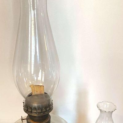 Two Vintage Amish Kerosene Lamps