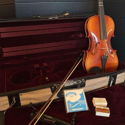 Viola In Case With Bow And Accessories Featuring Hans Kroger