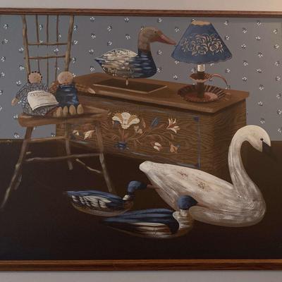 Large Oil Painting by Huntington