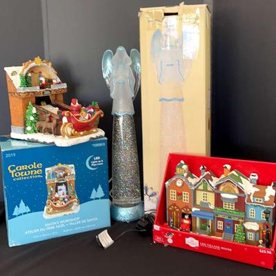 Acrylic Angel, Santa’s Workshop, Holiday Time Village House