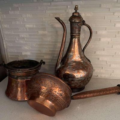 Three Copper Pieces With A Turkish Flair