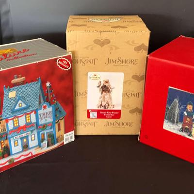 Three Christmas Village Pieces: Featuring Jim Shore