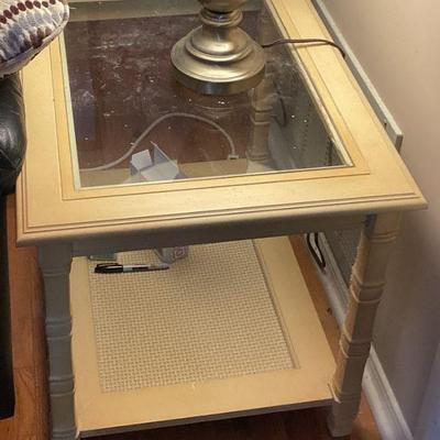 Glass top side table