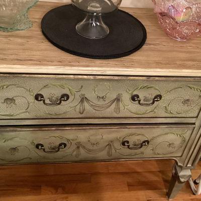 Green two drawer dresser