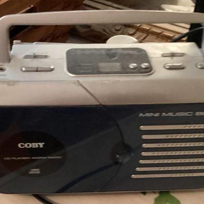 Silver coby boom box radio