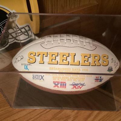 Signed steelers football front