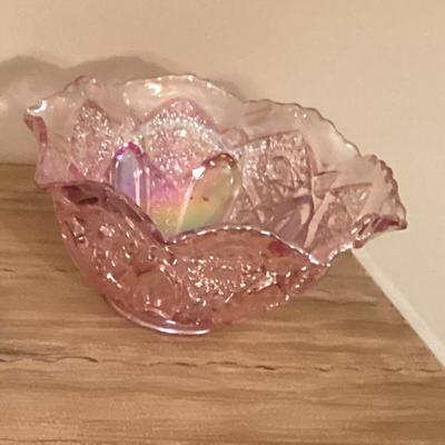 Pink glass bowl