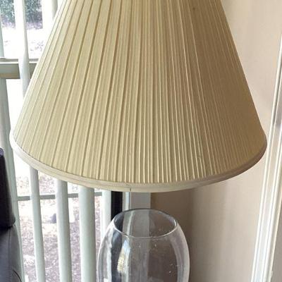 Glass side table with built in lamp