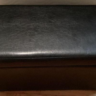 Black storage ottoman