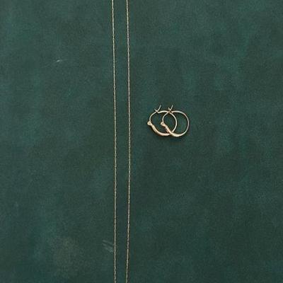 10 karat gold necklace and earrings