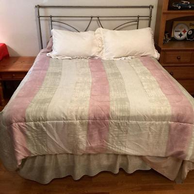 Queen bed with metal frame