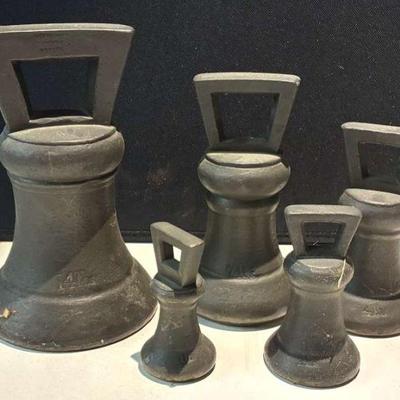 R vincent stamped "brass bell weights" london bridge