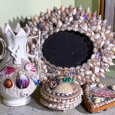 Souvenirs of victorian seashell art german seaside jug