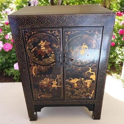 Painted asian cabinet